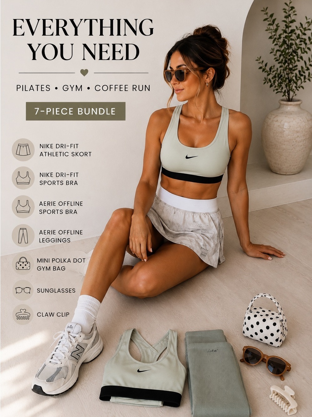 Nike Aerie Activewear Bundle Gym Bag Pilates Set Athleisure Capsule Clean Girl 7